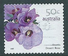 Australia SG 2765d Perf 13   Used  Sturt’s Desert Rose