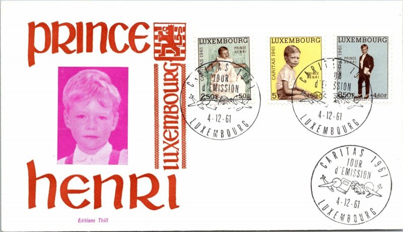 Luxembourg FDC 1961 - 2x50c/4.6f Stamps - Prince Henri - F29018 