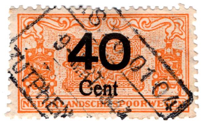 (I.B) Netherlands Railway (Spoorwegen) : Parcel Stamp 40c