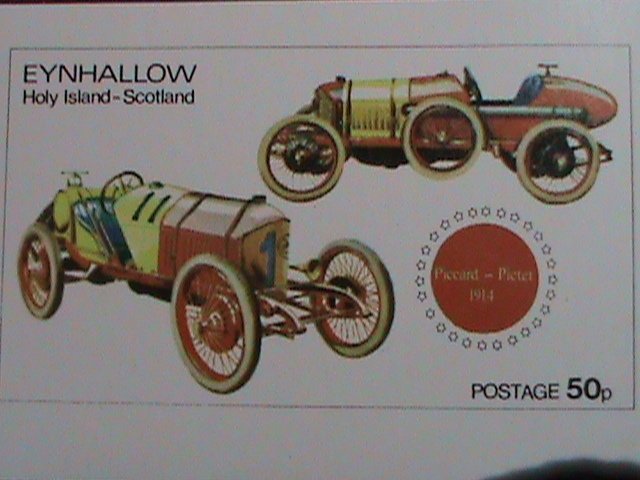 EYNHALLOW-SCOTLAND 1972 PICCARD-PICTET-1914 CLASSIC CARS -IMPERF :MNH S/S -VF