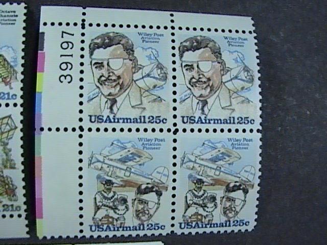 U.S.# C92a - C96a -MNH- SET OF PLATE # BLOCKS OF 4 --AIR-MAIL--AVIATION--1978-79