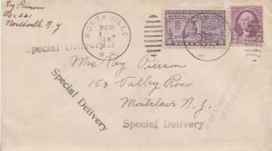 United States New York Northville 1933 duplex  3c Washington and 10c Motorcyc...