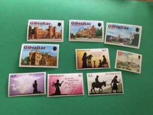 St Vincent Gibraltar and Isle of man stamps  A10660