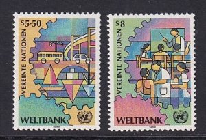 United Nations Vienna  #88-89  MNH 1989  world bank  transportation  health care