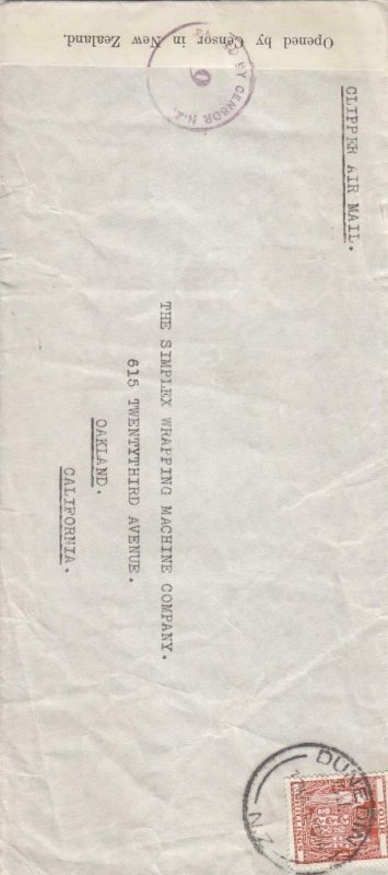 1941, Clipper Flt., Dunedin, New Zealand to Oakland, CA, See Remark (C4090)