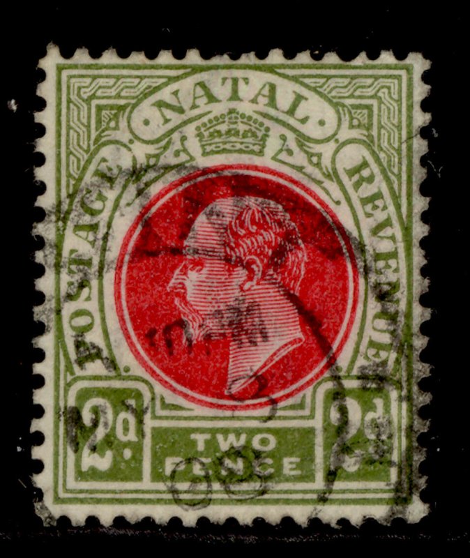 SOUTH AFRICA - Natal EDVII SG130, 2d red and olive-green, FINE USED.