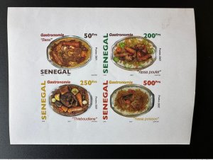 Senegal 2007/2008 Bl. 107 IMPERF Unlacered Gastronomy Dishes 4 Val. RARE MNH-