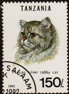 Tanzania 967F - Cto - 150sh Persian Silver Tabby Cat (1992) (cv $1.45)