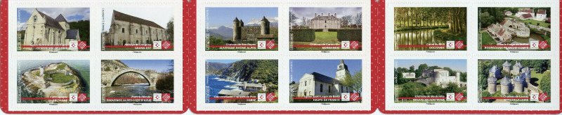 France Architecture Stamps 2019 MNH Castles Churches Bridges 12v S/A Booklet