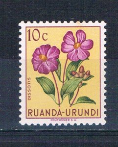 Ruanda Urundi 114 MLH Dissotis Flower 1953 (R0953)+