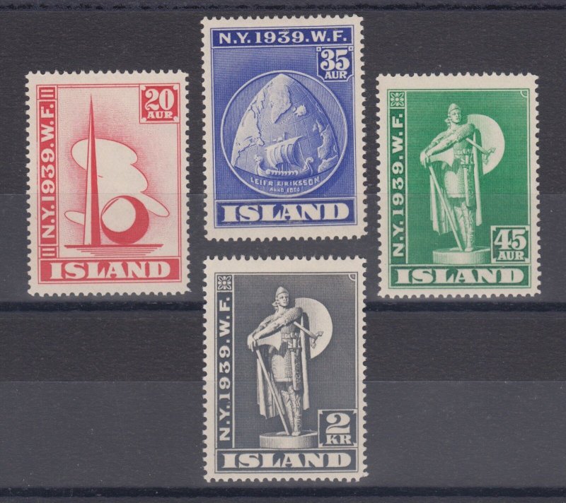 Iceland Sc 213-216 MLH. 1939 New York World's Fair, cplt set, VLH 
