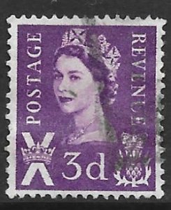 UK Scotland 1: 3d Elizabeth II, used, F-VF