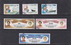 St.Vincent - Grenadines # 209-214, Royal Wedding Charles & Diana, Used, 1/2 Cat.