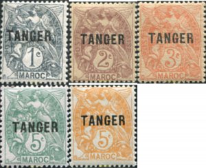 721222 HINGED MARRUECOS 1918 SELLOS DE 1902-03 SOBRECARGADOS