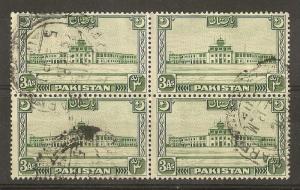 Pakistan 1949 3a SG47 Fine Used Block