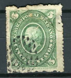 MEXICO; 1880s classic Hidalgo Numeral issue fine used 5c. value