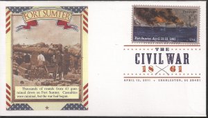 Set/2 Fleetwood Printed Cachet FDCs for the 2011 The Civil War: 1861 Issue