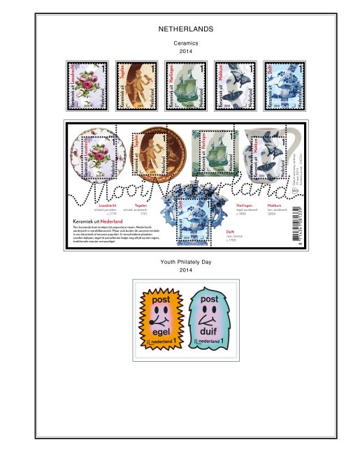 COLOR PRINTED NETHERLANDS 2011-2020 STAMP ALBUM PAGES (159 illustrated pages)