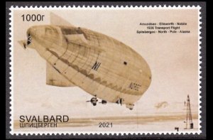 SVALBARD SPITSBERGEN 2021 AIRSHIP NORGE AMUNDSEN ELLSWORTH NOBILE LOCAL STAMP