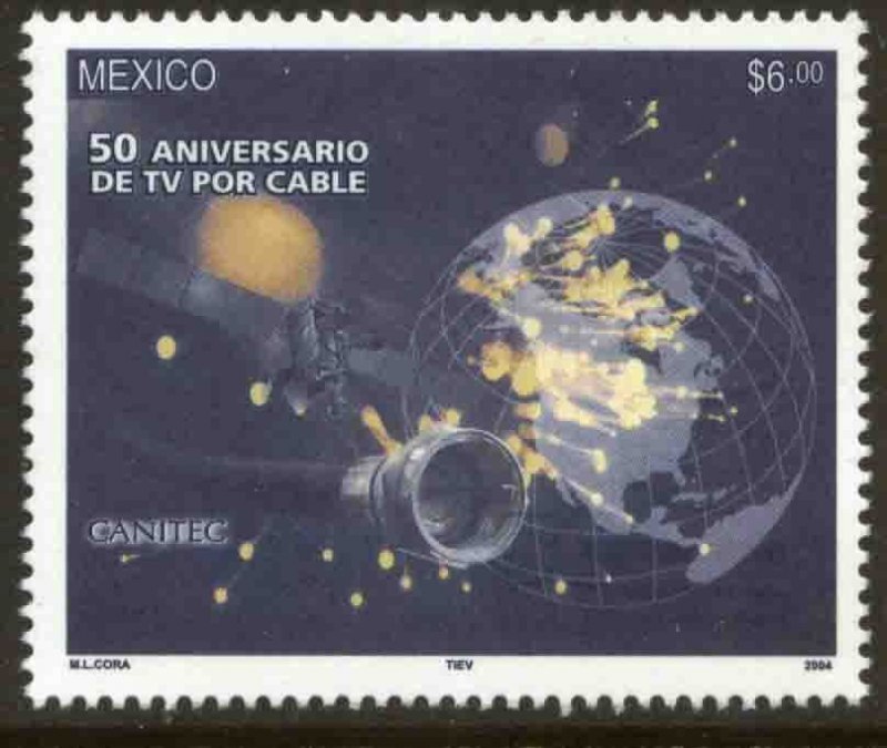 MEXICO 2348, CABLE TV IN MEXICO, 50th ANNIVERSARY. MINT, NH. VF.