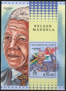 SOLOMON ISLANDS 2016 NELSON MANDELA SOUVENIR SHEET  MINT NH