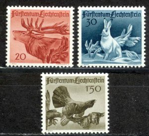 Liechtenstein Sc# 219-221 MNH 1946 Animals