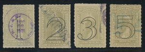 USA R184 to R187 - Commerce Revenue Overprints used