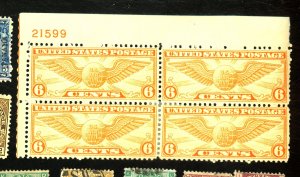 C19 MINT PL BLOCK FVF OG HR Cat $20