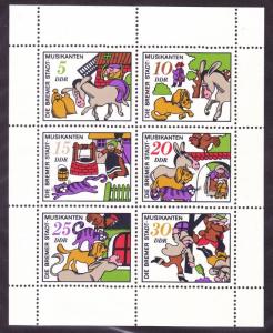 DDR #1344a MNH M/S CV$3.00 Bremen Town Musicians