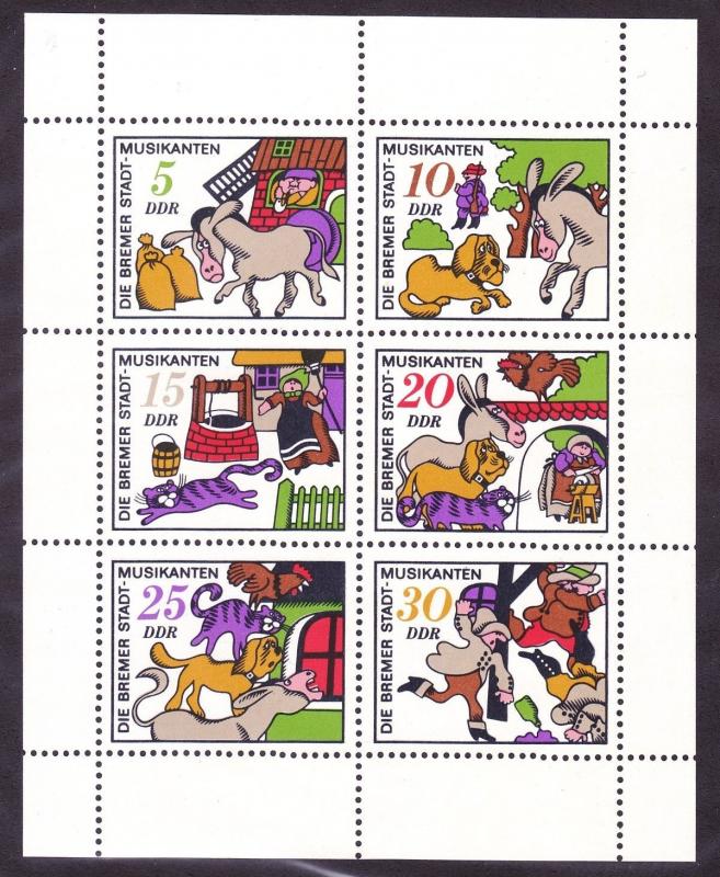 DDR #1344a MNH M/S CV$3.00 Bremen Town Musicians