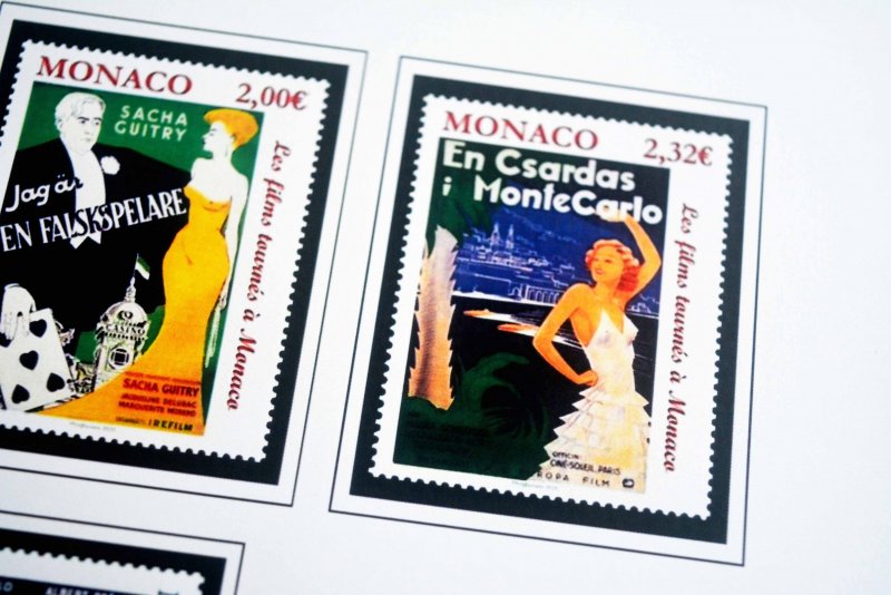 COLOR PRINTED MONACO 2011-2020 STAMP ALBUM PAGES (63 illustrated pages)