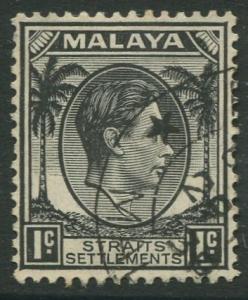 Straits Settlements - Scott 238 - KGVI Definitive - 1937 - FU - 1c Stamp