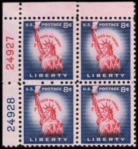 US #1041B LIBERTY MNH UL PLATE BLOCK #24928-24927