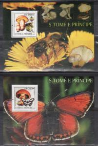 St Thomas & Principe 1496-99 Mushrooms, Flowers, Butterflies and Bees Mint NH