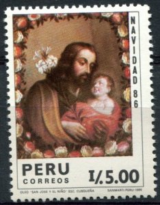 Peru Sc#908 MNH, 5i multi, Christmas 1986 (1986)
