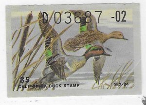 US-California #13 $5.00 State  Duck Stamp  (U)  CV$2.50