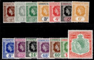 LEEWARD ISLANDS QEII SG126-139, 1954 SHORT set, M MINT. Cat £62.