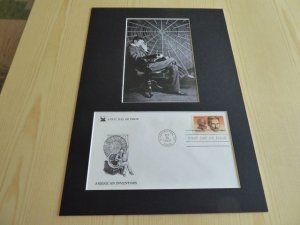 Inventor Nikola Tesla USA FDC Cover and mounted photograph mount size A4