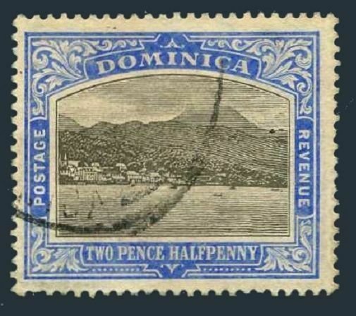 Dominica 38 wmk 3,used.Michel 34. Roseau,Capital of Dominica,1908.