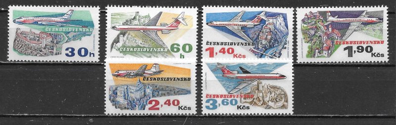 Czechoslovakia C66-71 Airplanes set MNH (lib)