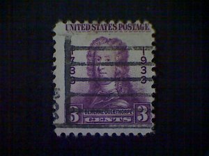 United States, Scott #726, used (o), 1933, Oglethorpe, 3¢, purple