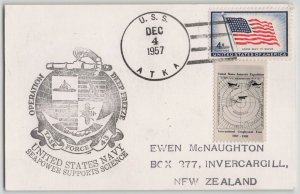 United States 1957 Operaton Deep Freeze Postcard Expedition Cinderella USS Atka