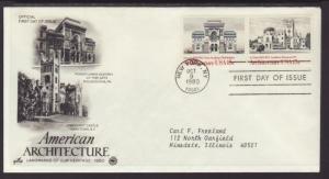 US Academy of Fine Arts Architecture 1980 PCS Typed FDC BIN