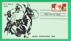 #2064 Christmas Santa Claus -RJM  Cachet