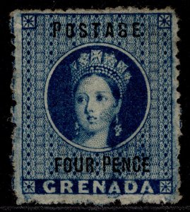 GRENADA QV SG23, 4d blue, UNUSED. Cat £140.