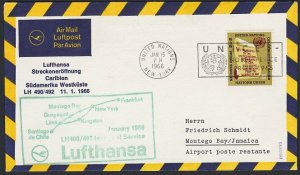 UNITED NATIONS / USA 1966 Lufthansa first flight to Lima - Jamaica..........H275