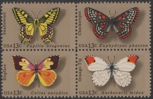 SC#1712-15 13¢ Butterflies Block of Four (1977) MNH