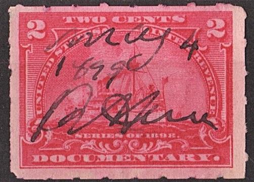 R164 2¢ Documentary Stamp (1898) Used