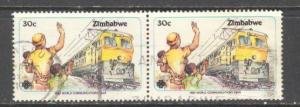 ZIMBABWE Sc# 469 USED FVF PAIR Train