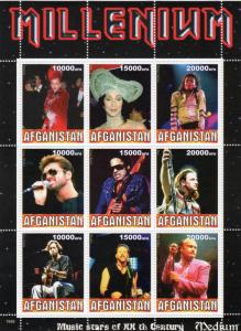 Afghanistan 1999 George Michael/Michael Jackson/Bono/Cher Shlt (9) MNH VF